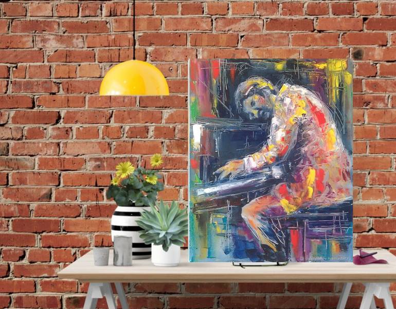 Original Abstract Expressionism Music Painting by Oleg Ryzhkov