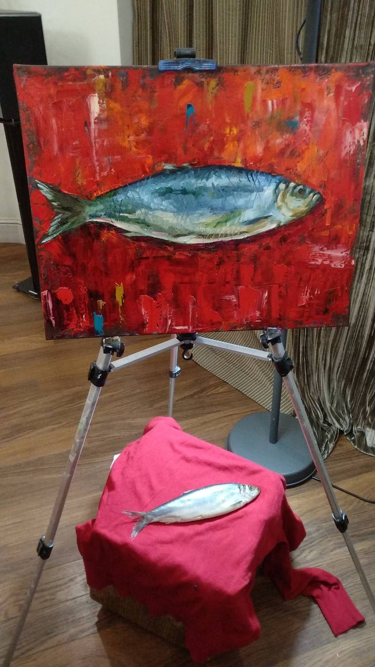 Original Pop Art Fish Painting by Evgeniya Arti