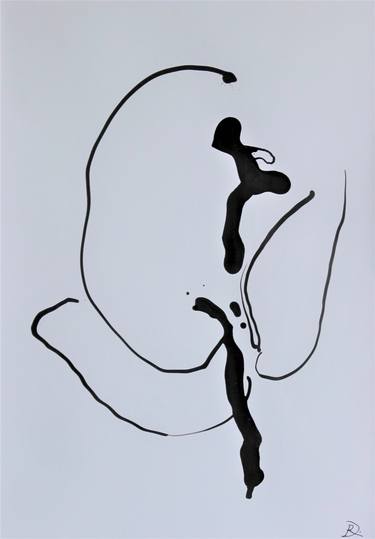 Original Expressionism Erotic Drawing by Radostina Doganova