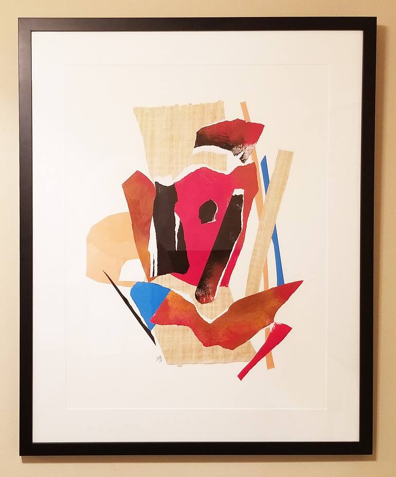 Original Abstract Expressionism Abstract Collage by Randy Padorr-Black