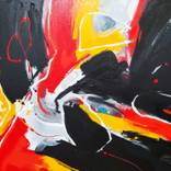Black, Red and Yellow Study No. 5 by Randy Padorr-Black