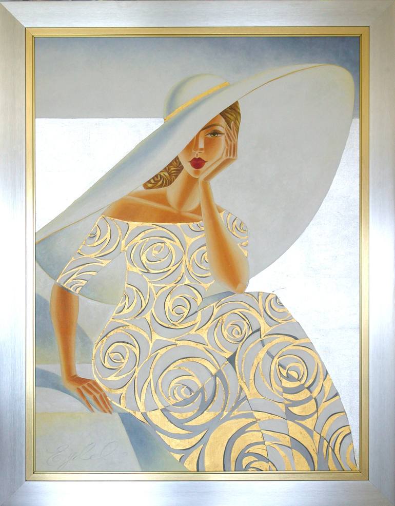 Original Art Deco People Painting by Alina Eydel