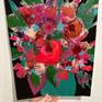 Colorful abstract still life floral on paper