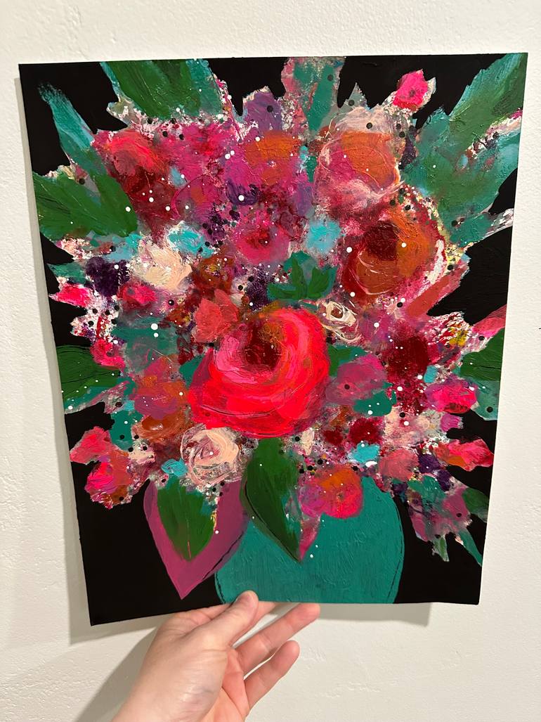 Original Abstract Floral Painting by Lisa Henderson