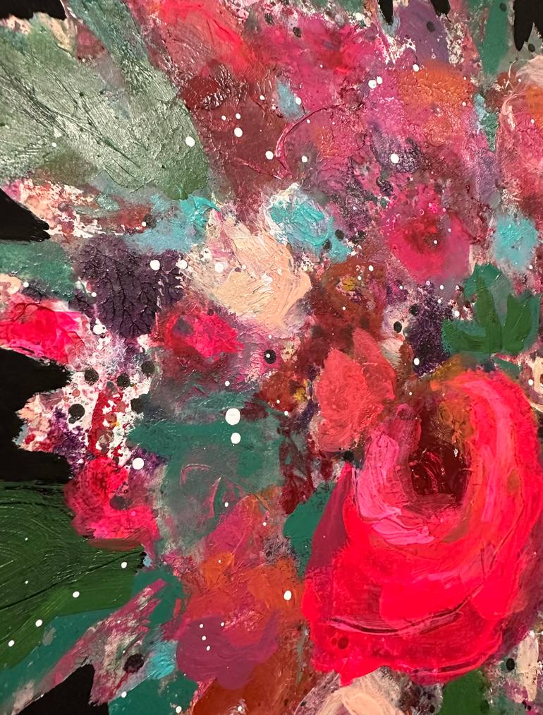 Original Abstract Floral Painting by Lisa Henderson
