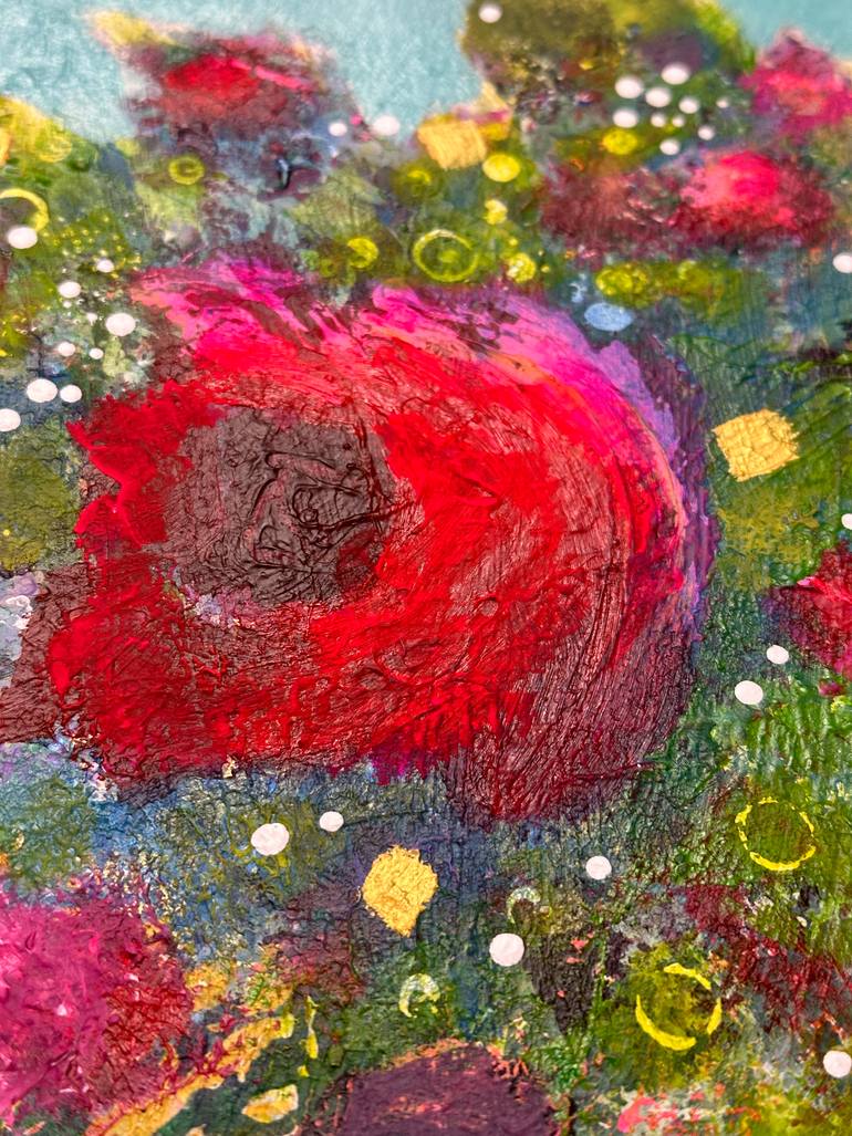 Original Abstract Floral Painting by Lisa Henderson
