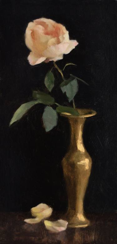 Rose in a brass vase thumb