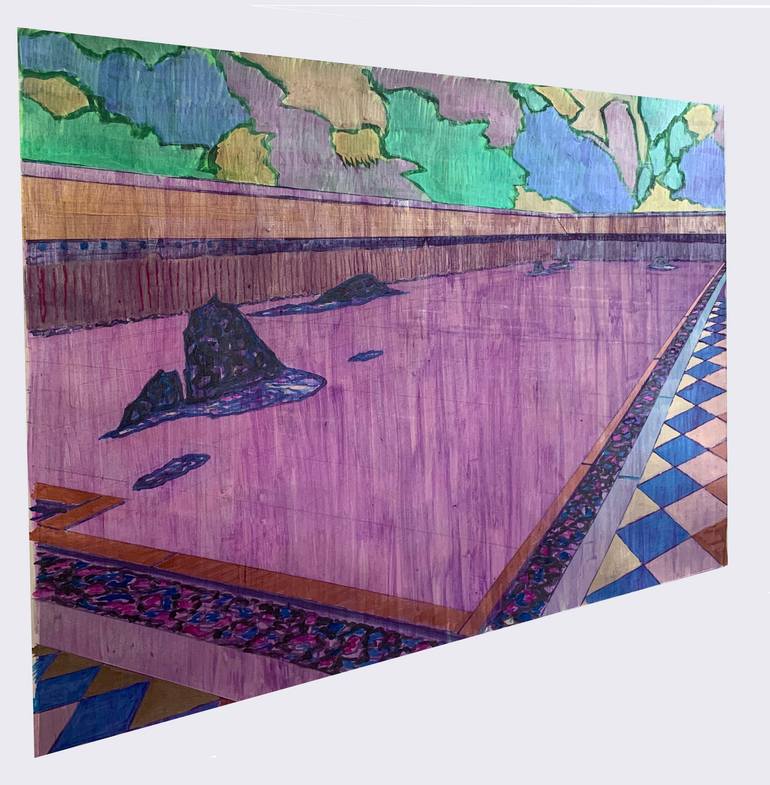 Original Conceptual Landscape Painting by Ricardo Harris-Fuentes