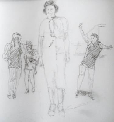 Original People Drawing by Rachel V Miles
