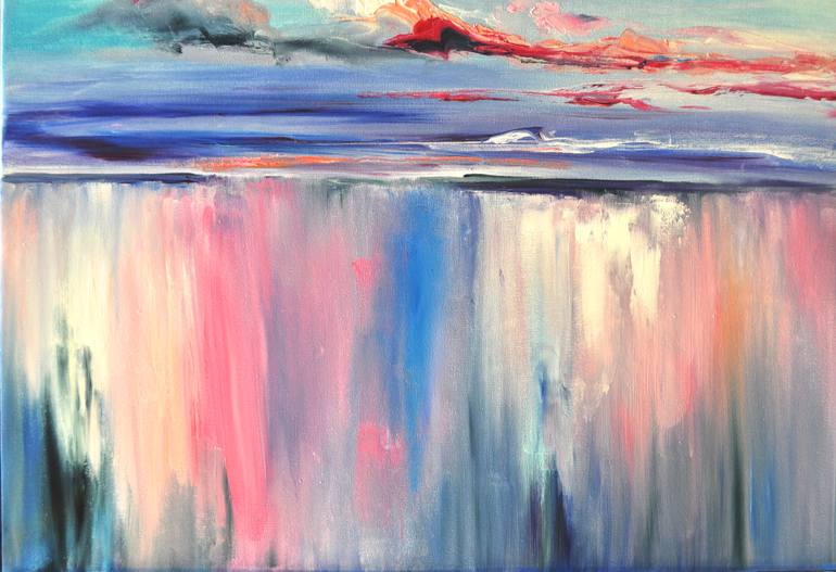 Original Abstract Expressionism Landscape Painting by Elena Den