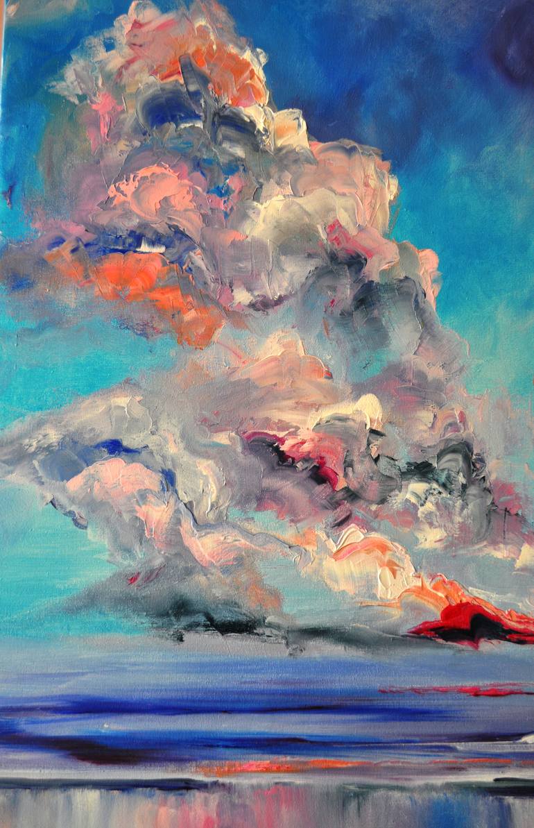 Original Abstract Expressionism Landscape Painting by Elena Den