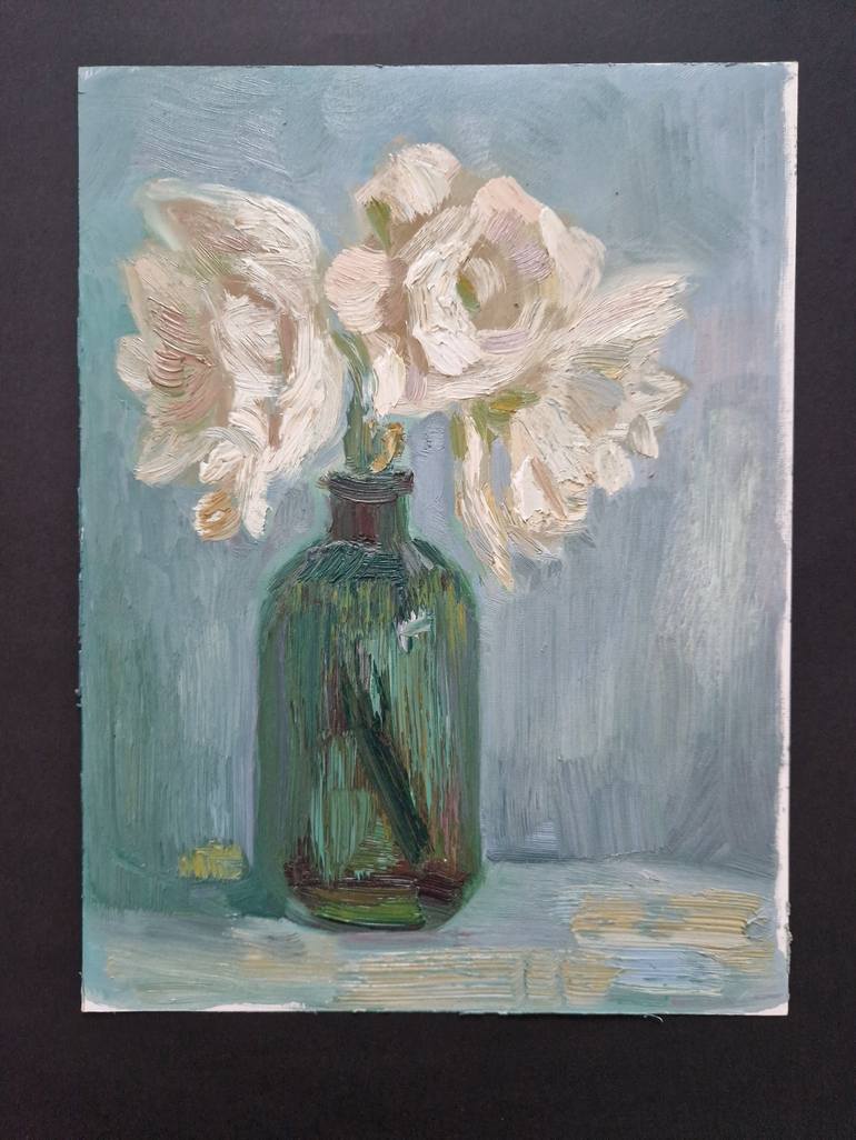 Original Impressionism Floral Painting by Olena Kolotova