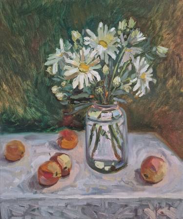 Still-life with daisies and apples "Summer mood" thumb