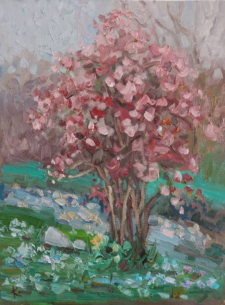 Original Impressionism Landscape Painting by Olena Kolotova