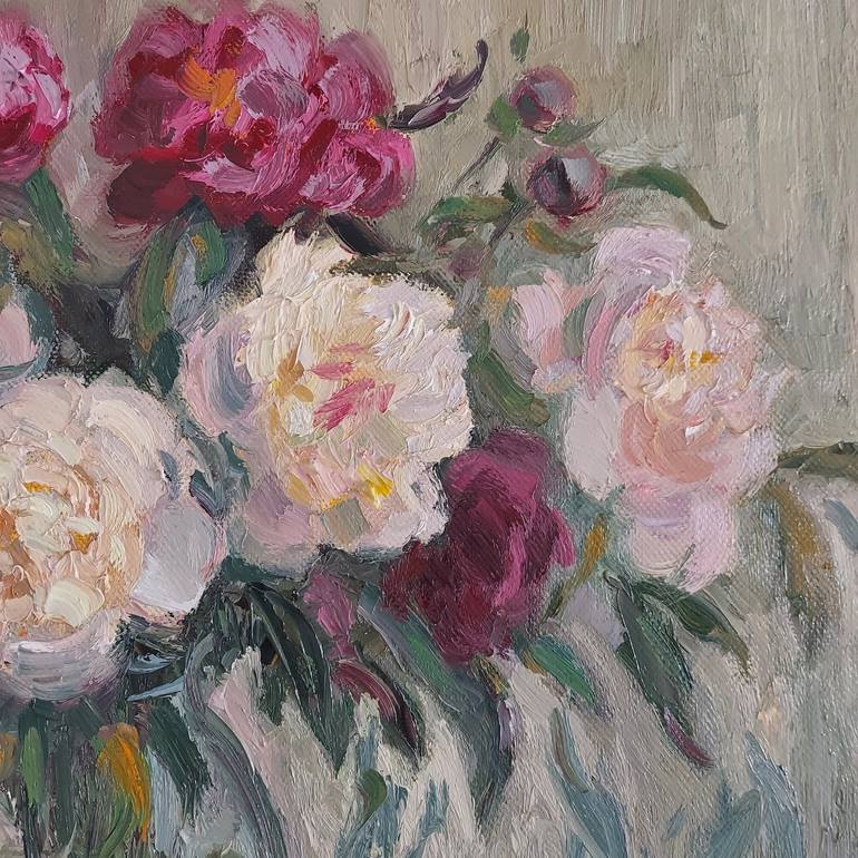 Original Impressionism Floral Painting by Olena Kolotova