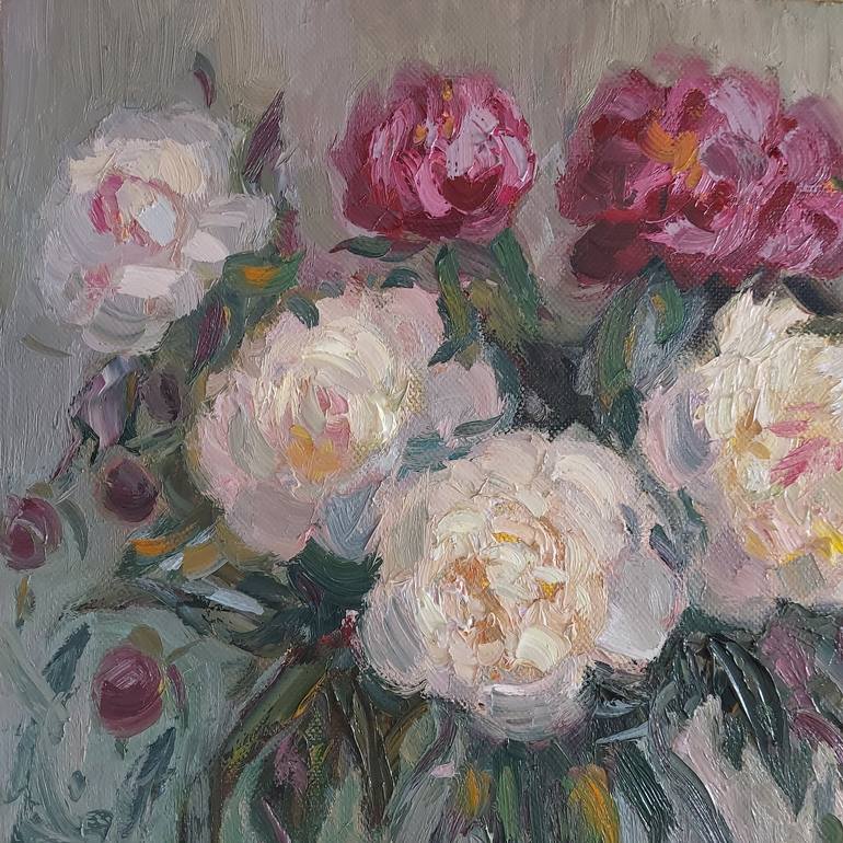 Original Impressionism Floral Painting by Olena Kolotova