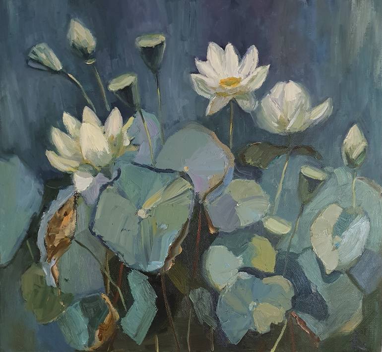 Original Impressionism Floral Paintings by Olena Kolotova