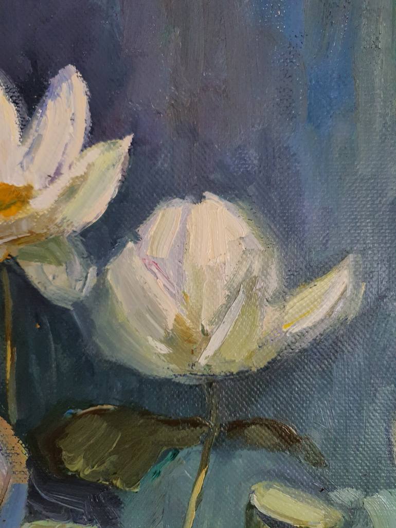 Original Impressionism Floral Painting by Olena Kolotova