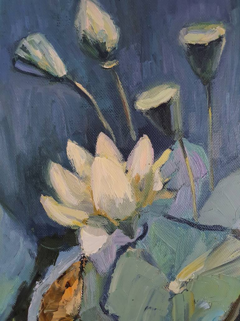 Original Impressionism Floral Painting by Olena Kolotova