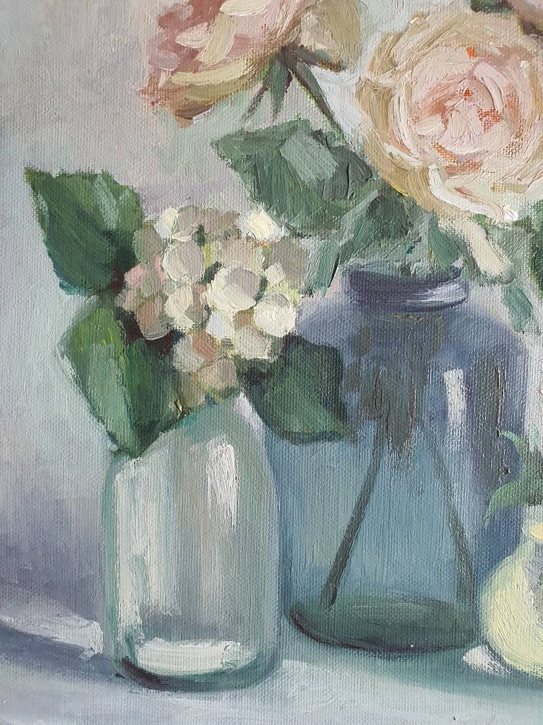 Original Impressionism Floral Painting by Olena Kolotova