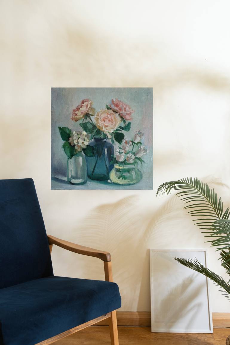Original Impressionism Floral Painting by Olena Kolotova