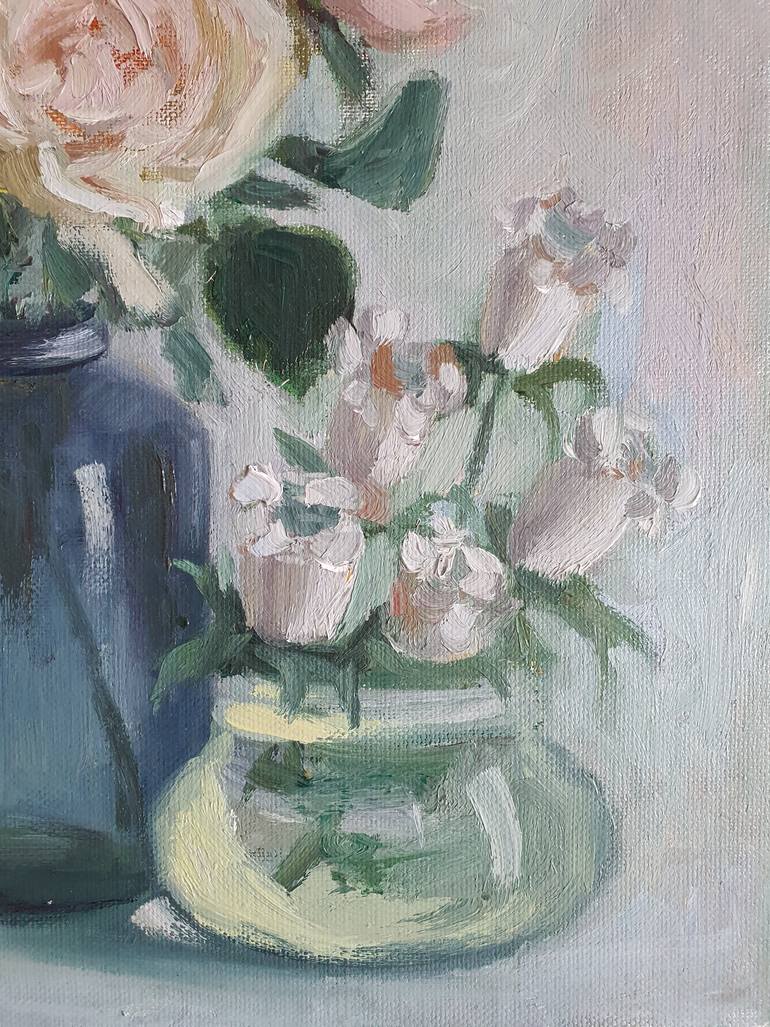 Original Impressionism Floral Painting by Olena Kolotova