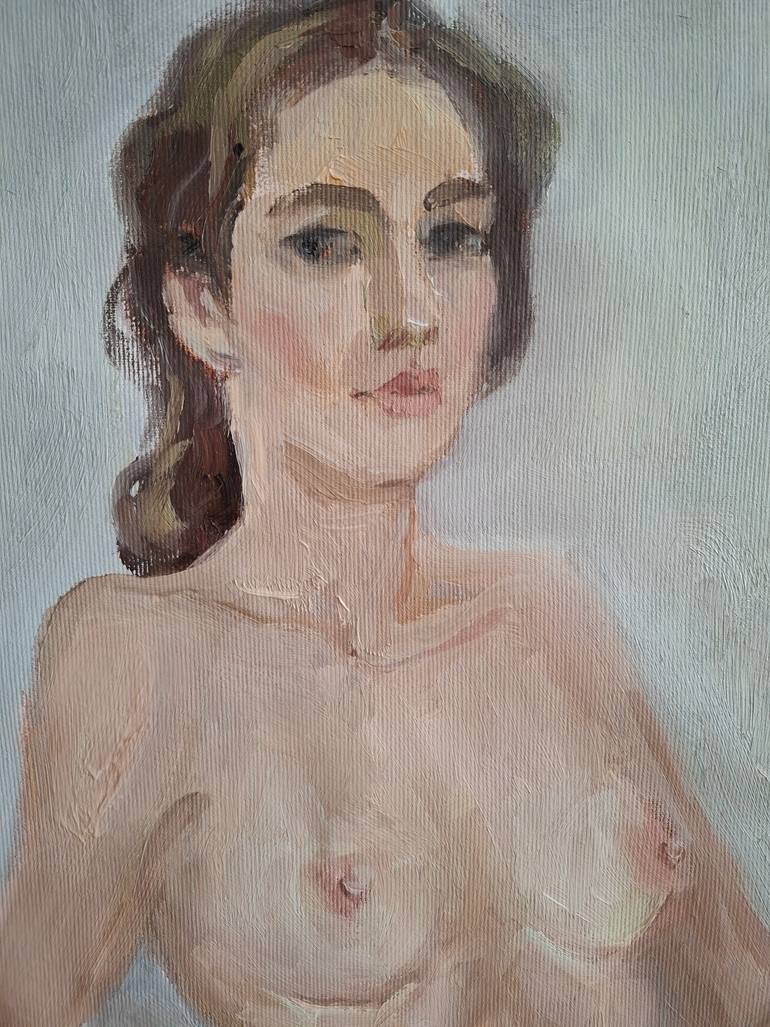 Original Impressionism Nude Painting by Olena Kolotova