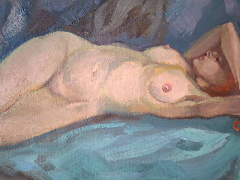 Original Portraiture Nude Painting by Olena Kolotova