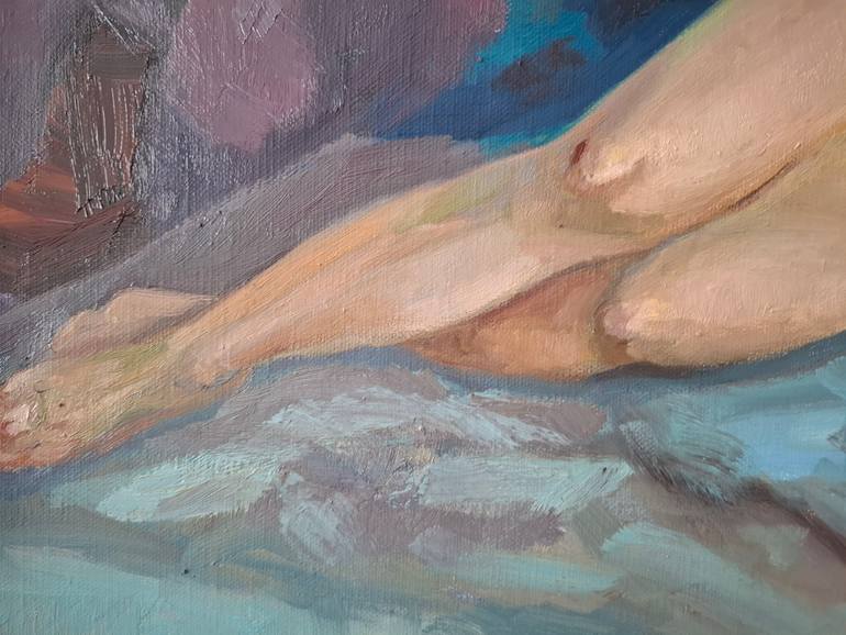 Original Portraiture Nude Painting by Olena Kolotova