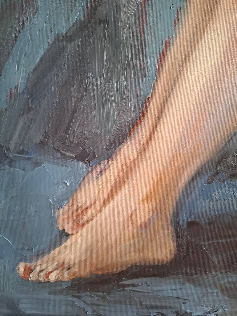 Original Impressionism Nude Painting by Olena Kolotova