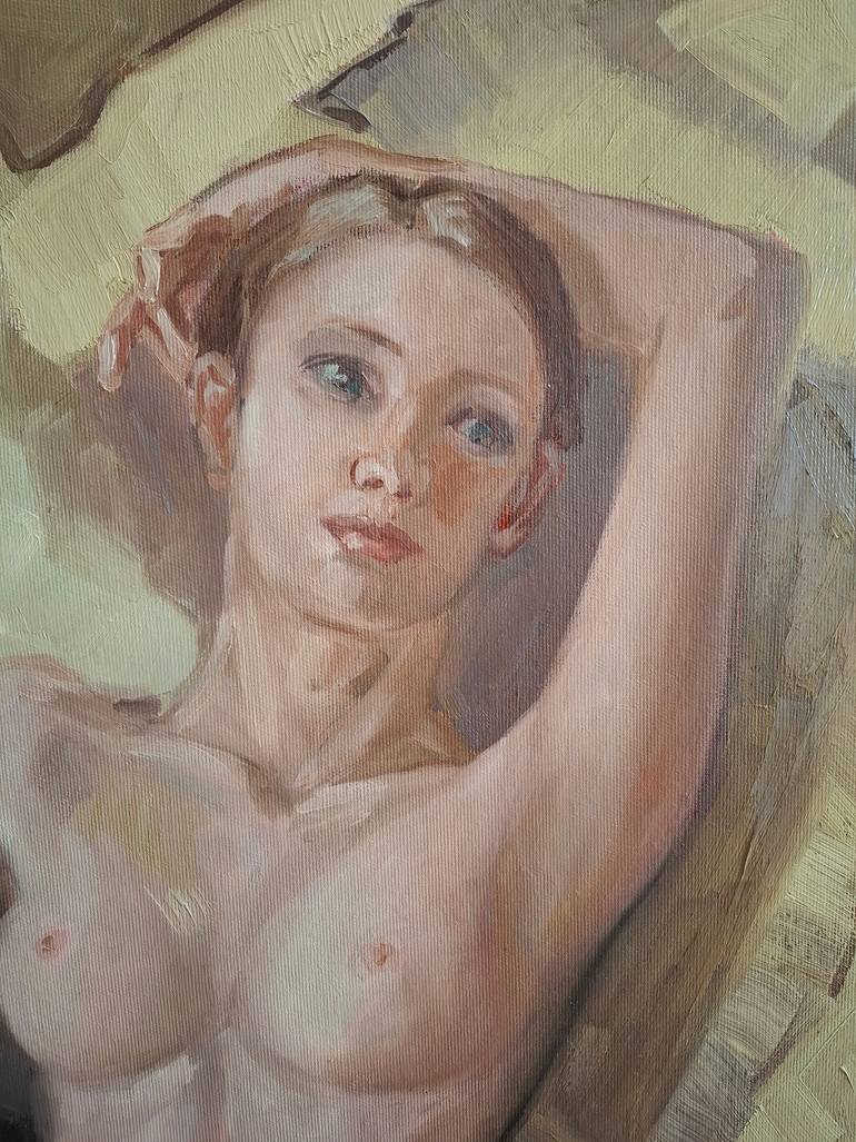 Original Impressionism Nude Painting by Olena Kolotova