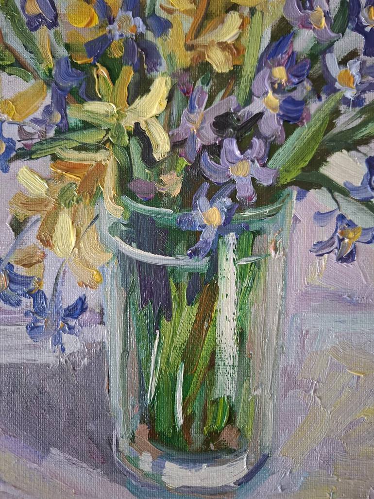 Original Impressionism Floral Painting by Olena Kolotova