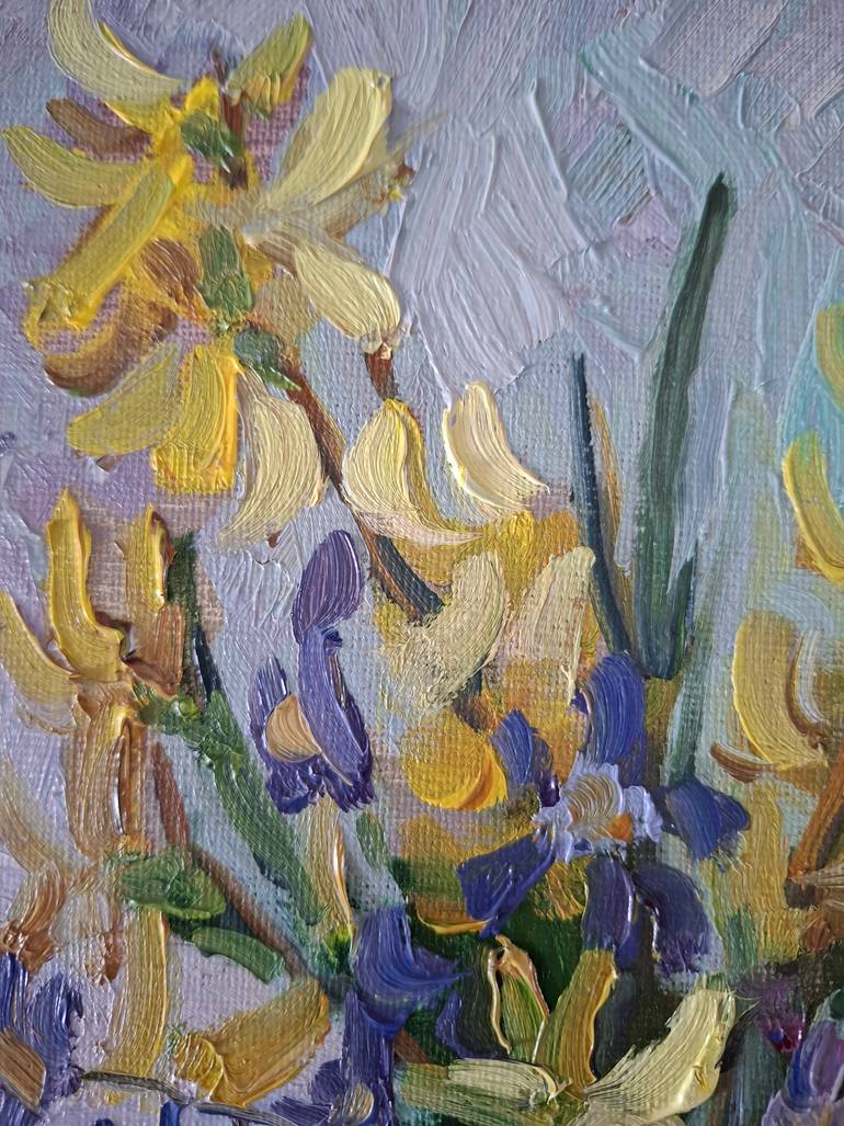 Original Impressionism Floral Painting by Olena Kolotova