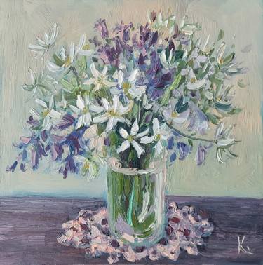 Original Impressionism Floral Painting by Olena Kolotova