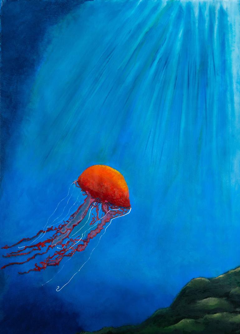 ❤️ Versace jellyfish painting white modern canvas print ve8