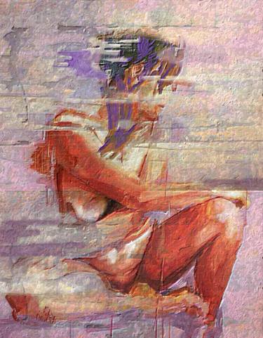 Print of Portraiture Nude Mixed Media by Marina Fedorova