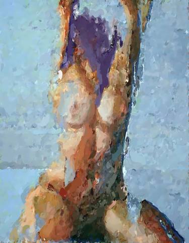 WOMEN IN BLUE  - Beautiful Figurative Painting, Art print thumb