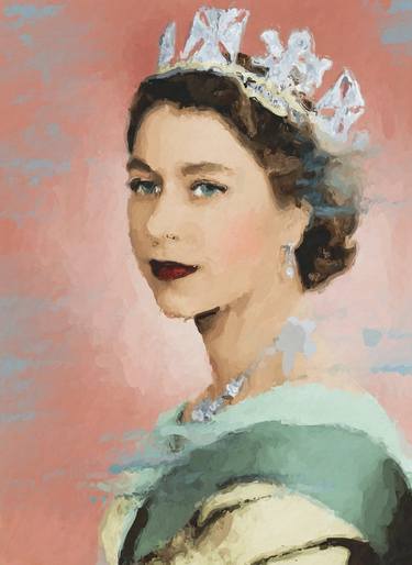 Queen Elizabeth - Original painting, women painting thumb