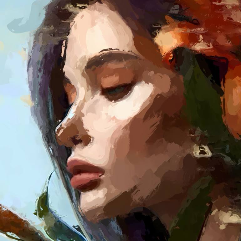 Original Abstract Women Printmaking by Marina Fedorova