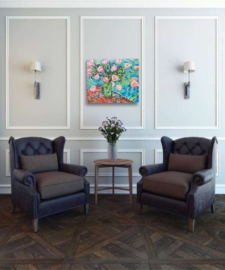 Original Abstract Floral Painting by Marina Fedorova