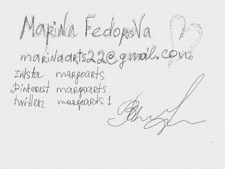 Original Abstract Cats Painting by Marina Fedorova