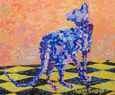 Original Abstract Expressionism Cats Paintings by Marina Fedorova