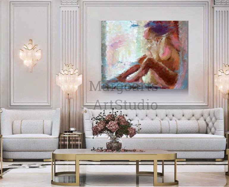 Original Abstract Expressionism Nude Mixed Media by Marina Fedorova