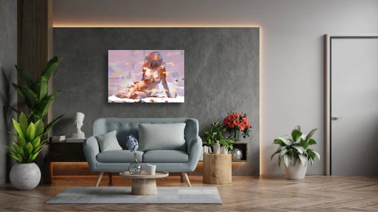 Original Abstract Expressionism Erotic Printmaking by Marina Fedorova