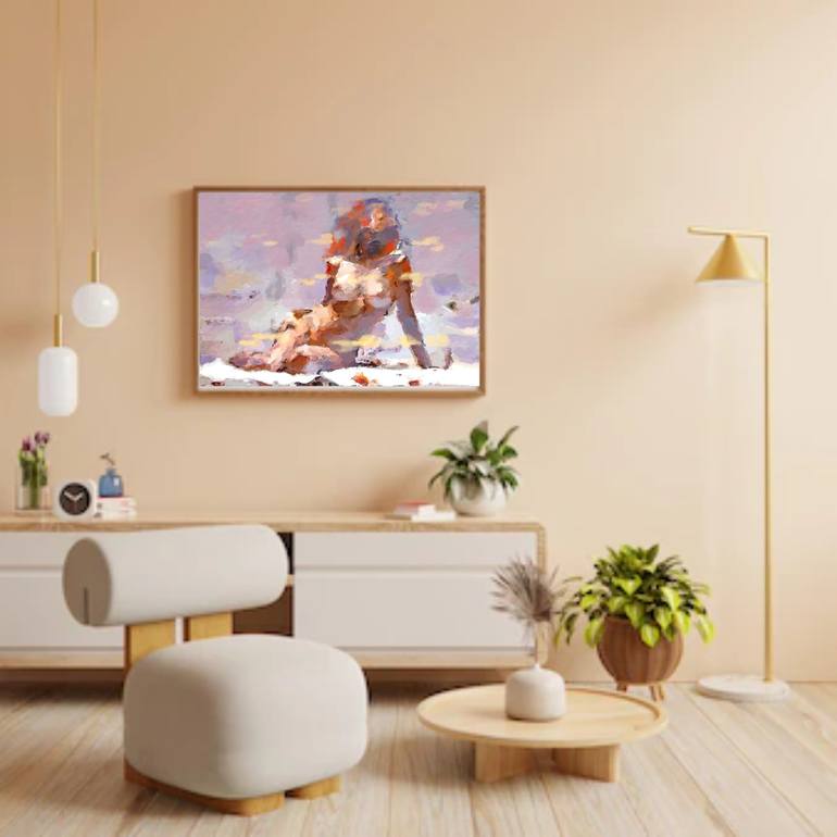 Original Abstract Expressionism Erotic Printmaking by Marina Fedorova