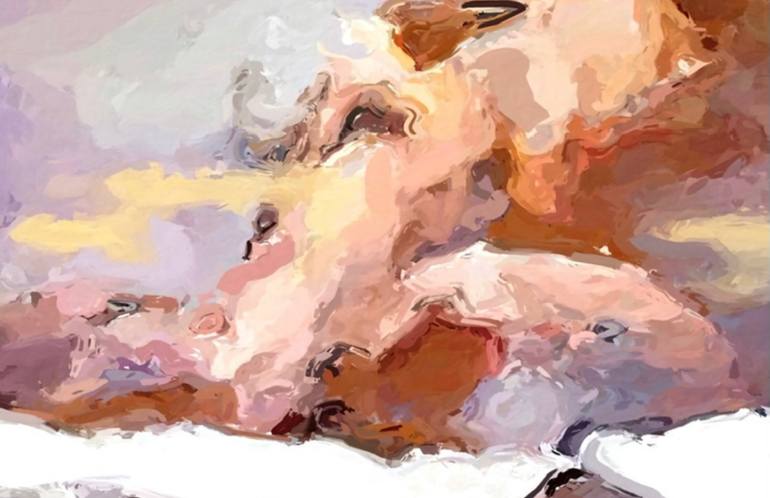 Original Abstract Expressionism Erotic Printmaking by Marina Fedorova