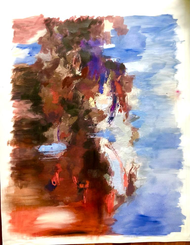 Original Abstract Nude Mixed Media by Marina Fedorova