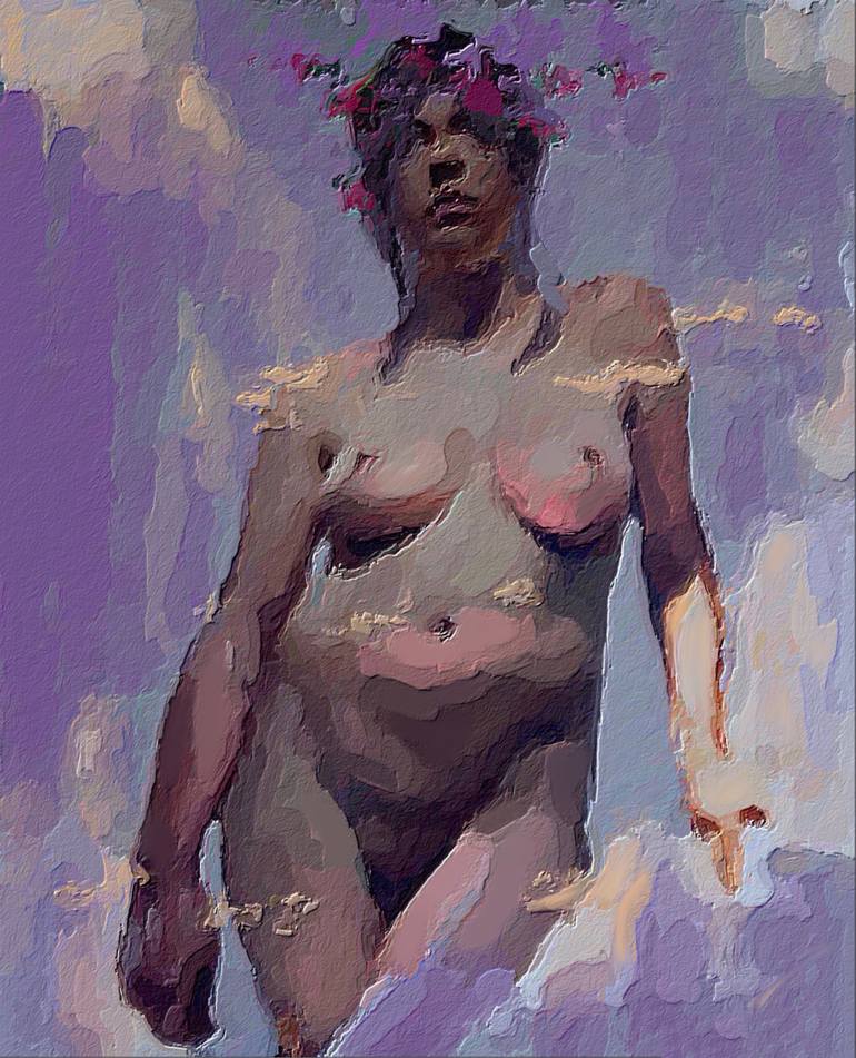 Print of Abstract Nude Mixed Media by Marina Fedorova