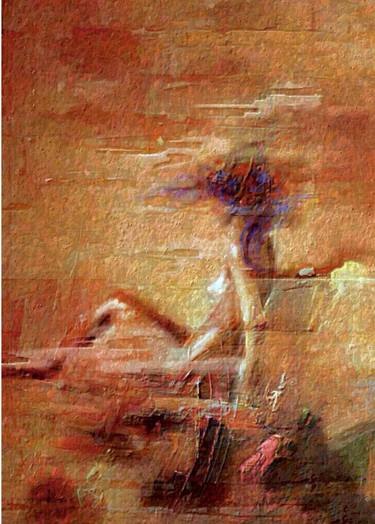 Sun Women - Beautiful nudity women in the Sun, Romantic mood. Acrylic painting thumb