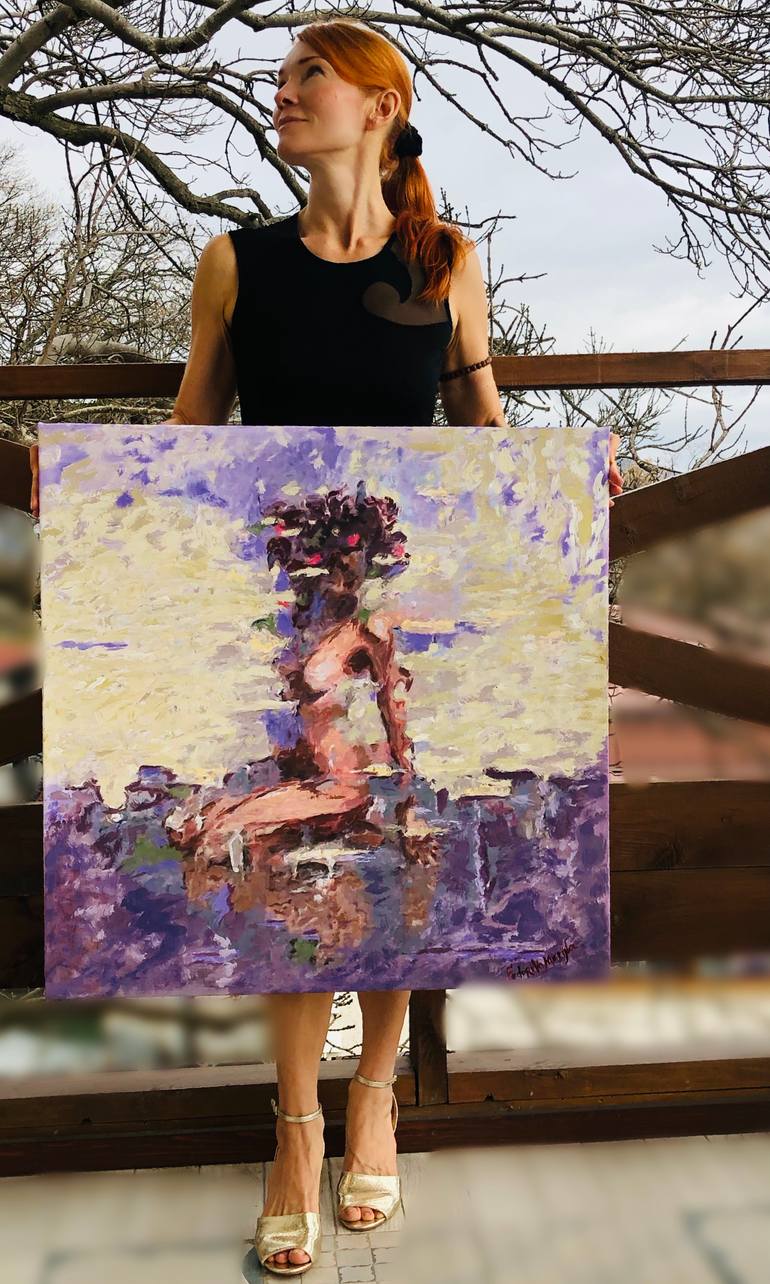 Original Abstract Nude Printmaking by Marina Fedorova